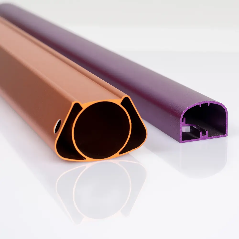 Anodized aluminum extrusion parts with custom finishes