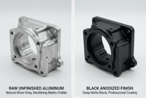 side by side anodized and normal aluminium for the blog how to tell if aluminum is anodized