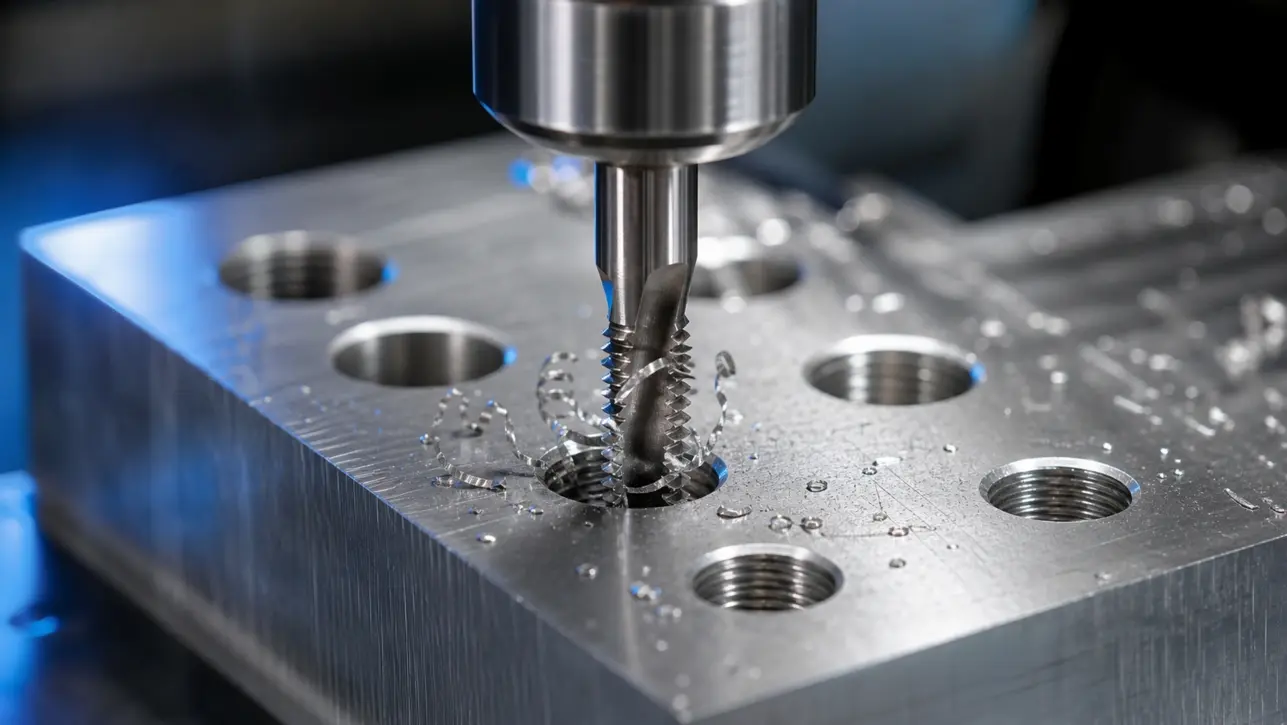 CNC drilling vs tapping into a metal block
