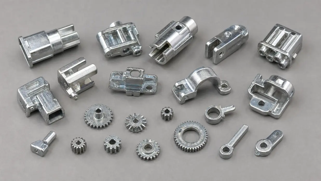 Small precision zinc Zamak die casting parts including connectors and gears