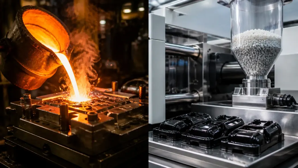 die casting vs injection molding comparison images