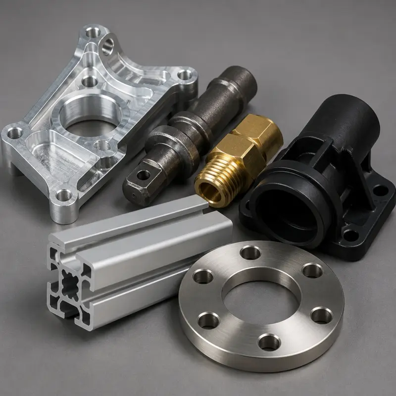 Aluminum, steel, brass and engineering plastic parts manufactured by Meco